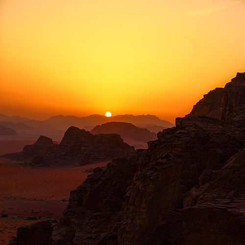Sunset in Wadi Rum, Jordan