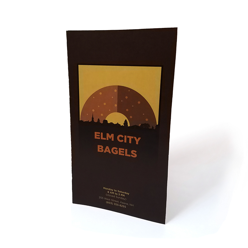 Menu design for a bagel shop