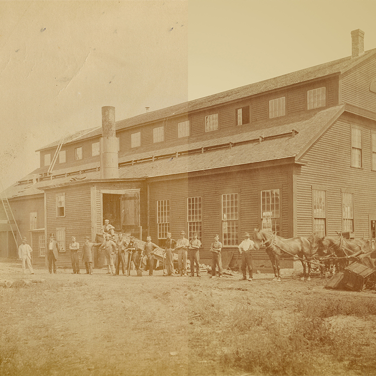 Photo repair of old picture of a foundry