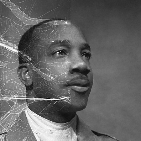Photo repair of black and white photo of a man