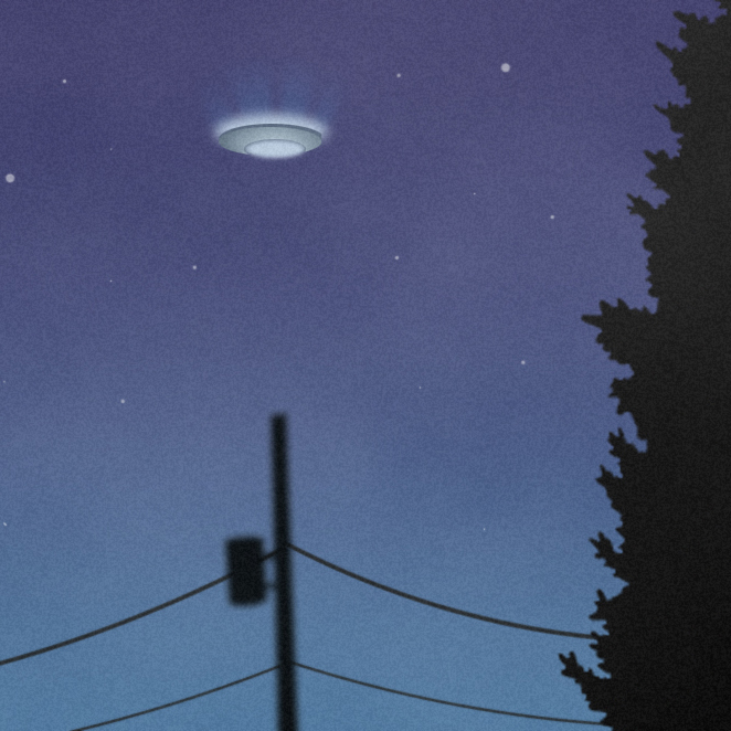 Black and White UFO artwork