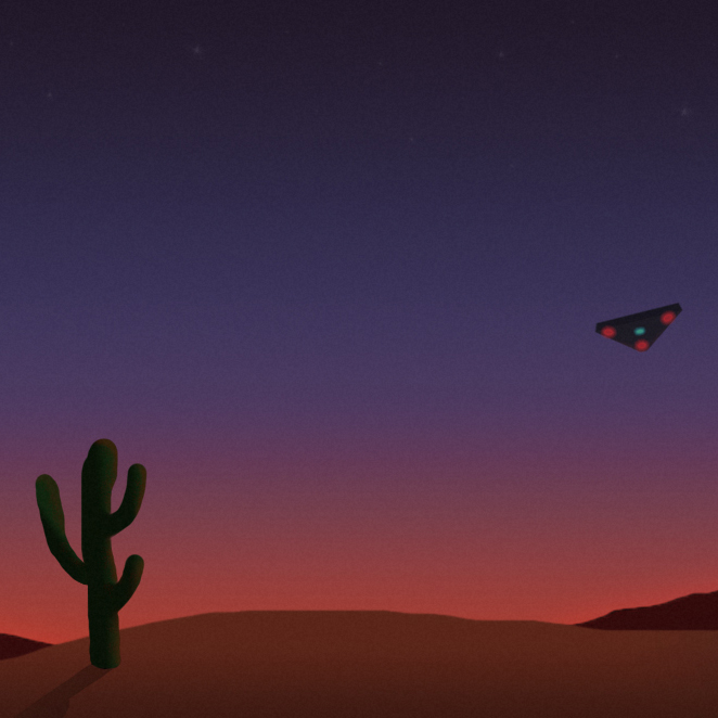 Black and White UFO artwork