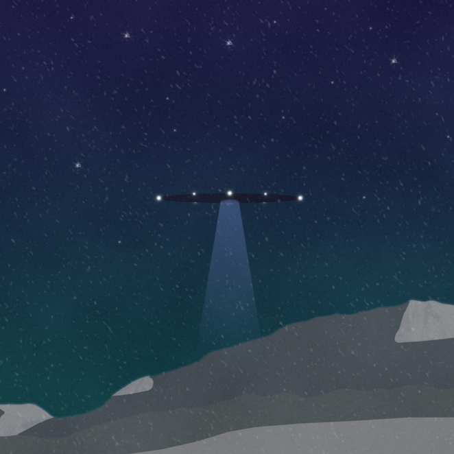 Black and White UFO artwork