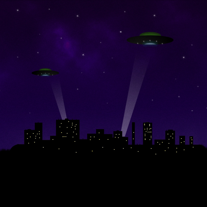 Black and White UFO artwork