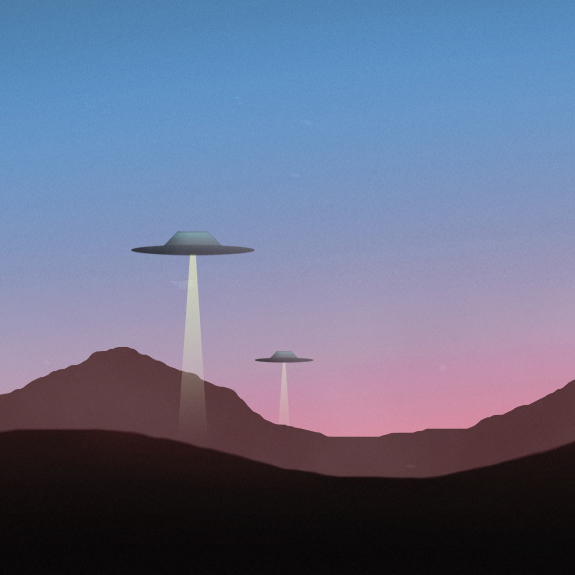 Black and White UFO artwork